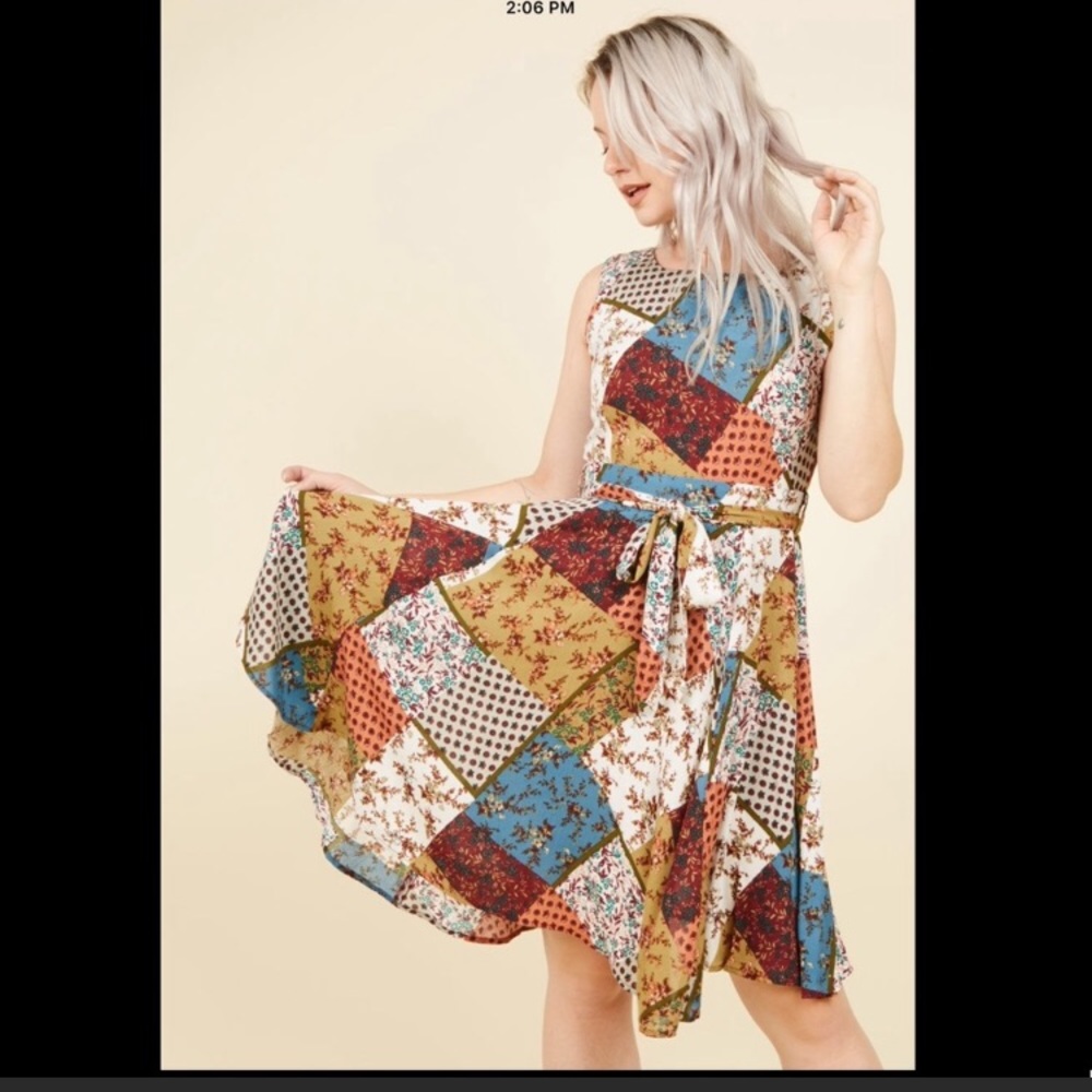 Modcloth Girl Meets Twirl in Patchwork